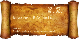 Mantuano Rápolt névjegykártya